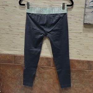 Gymshark steel grey leggings with mint waist band